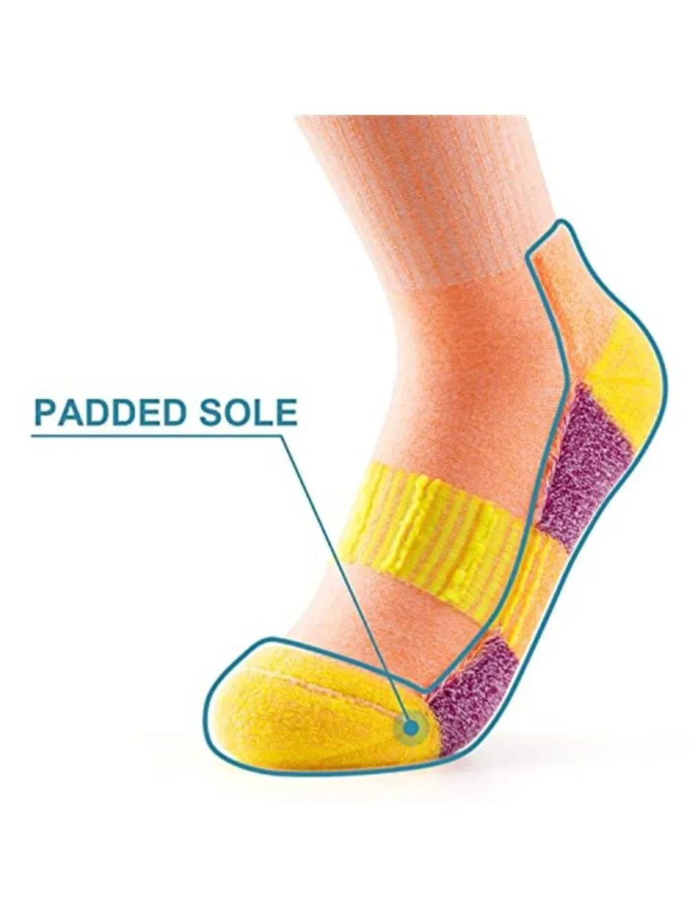 Womens Cushioned Hiking Socks Arch Support Breathable Athletic Running Crew Sock